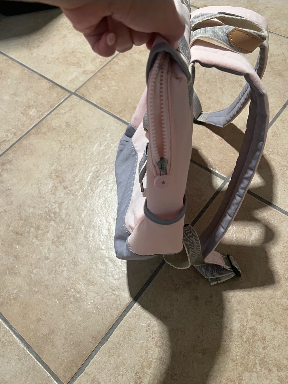 Kipling Pink and Gray Everyday Backpack - Picture 6 of 10